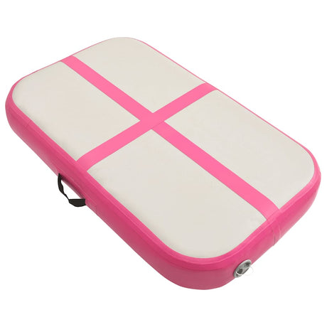 Vidaxl gymnastikmåtte med pumpe oppustelig 60x100x15 cm PVC lyserød