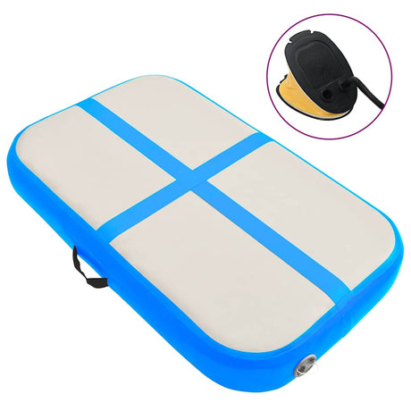 Vidaxl gymnastikmåtte med pumpe oppustelig 60x100x20 cm pvc blå