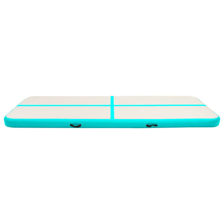 Vidaxl gymnastikmåtte med pumpe oppustelig 300x100x15 cm PVC Green