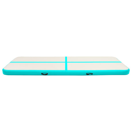 Vidaxl gymnastikmåtte med pumpe oppustelig 500x100x15 cm PVC Green