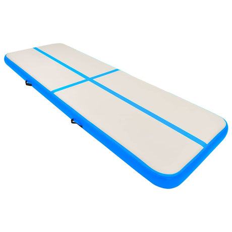 Vidaxl gymnastikmåtte med pumpe oppustelig 300x100x20 cm pvc blå