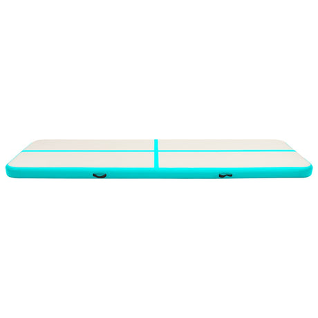 Vidaxl gymnastikmåtte med pumpe oppustelig 700x100x20 cm PVC grøn