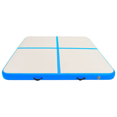 VidaXL gymnastikmåtte med pumpe oppustelig 200x200x20 cm PVC blå