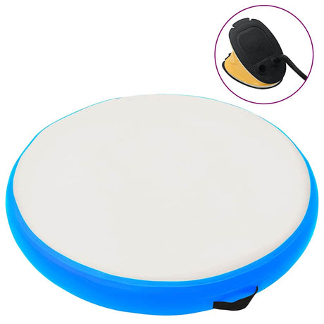 Vidaxx gymnastikmåtte med pumpe oppustelig 100x100x10 cm PVC blå