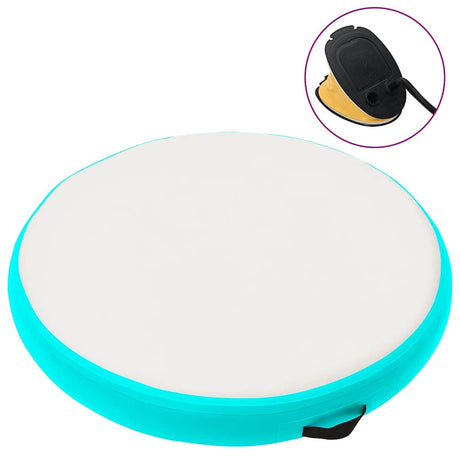 Vidaxl gymnastikmåtte med pumpe oppustelig 100x100x15 cm PVC grøn
