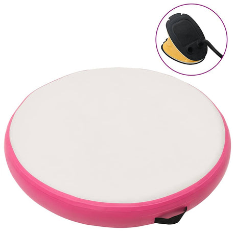 Vidaxl gymnastikmåtte med pumpe oppustelig 100x100x20 cm PVC lyserød