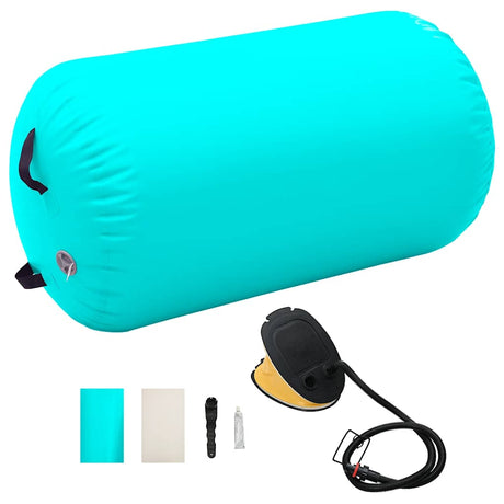 Vidaxl gymnastikrolle med pumpe oppustelig 100x60 cm pvc grøn
