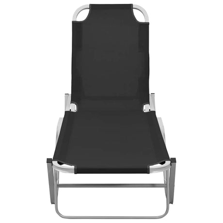 Vidaxl ligbed aluminium en textileen zwart
