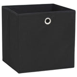 Vidaxl opbevaringsbokse 10 stk. 28x28x28 cm ikke -vævet stof sort sort
