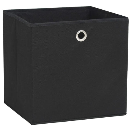 Vidaxl opbevaringsbokse 10 stk. 28x28x28 cm ikke -vævet stof sort sort