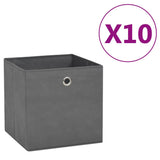 Vidaxl opbevaringsbokse 10 stk. 28x28x28 cm ikke -vævet stof grå