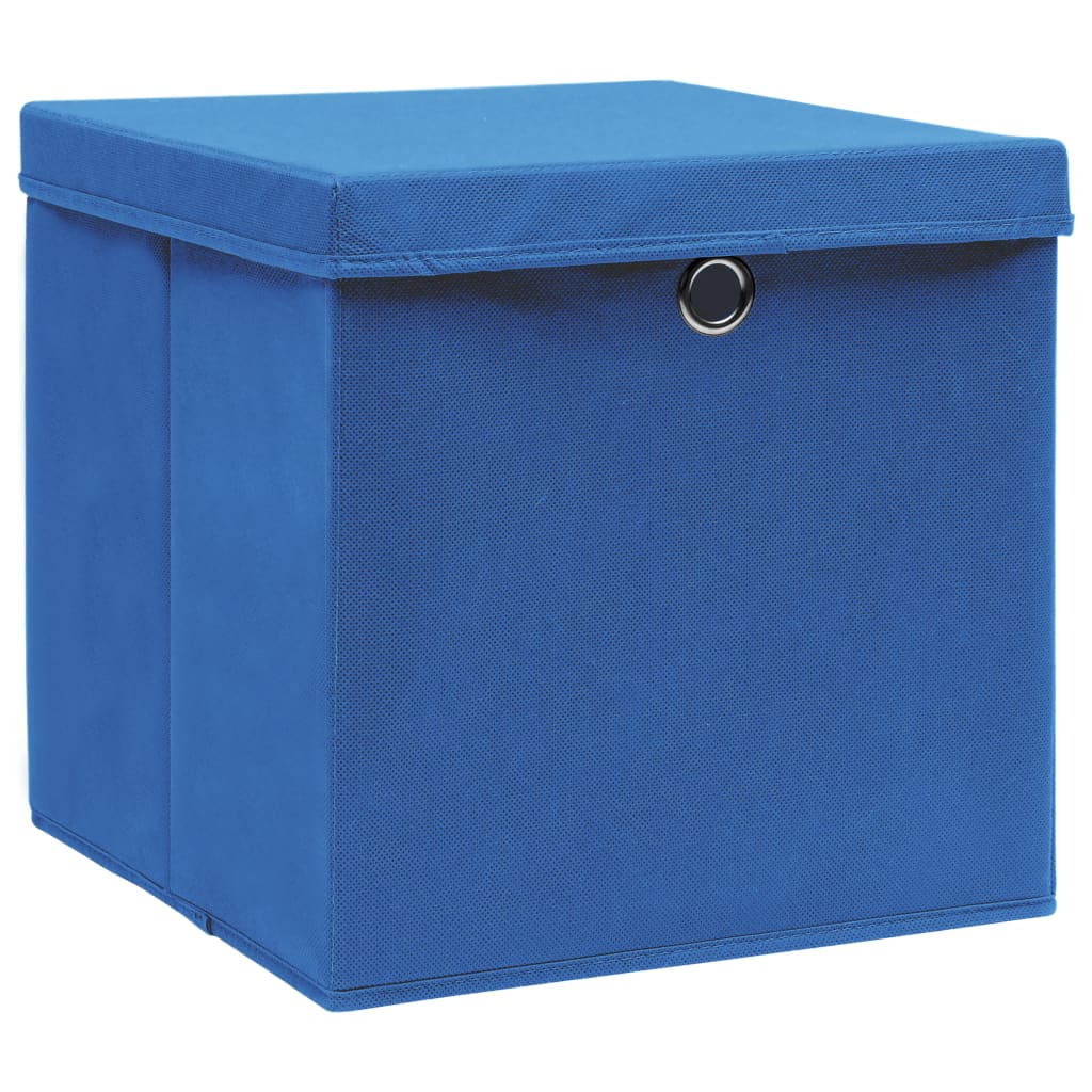 Vidaxl opbevaringsbokse med låg 4 stk 28x28x28 cm blå