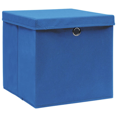 Vidaxl opbevaringsbokse med låg 4 stk 28x28x28 cm blå