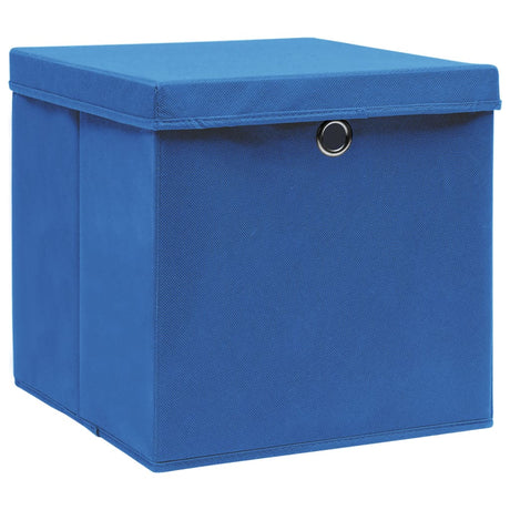 Vidaxl opbevaringsbokse med låg 4 stk 28x28x28 cm blå
