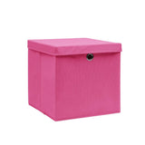 Vidaxx opbevaringsbokse med låg 10 stk. 28x28x28 cm lyserød