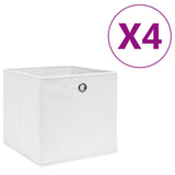 Vidaxl opbevaringsbokse 4 stk. 28x28x28 cm ikke -vævet stof hvid