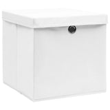 Vidaxl opbevaringsbokse med låg 4 stk 28x28x28 cm hvid