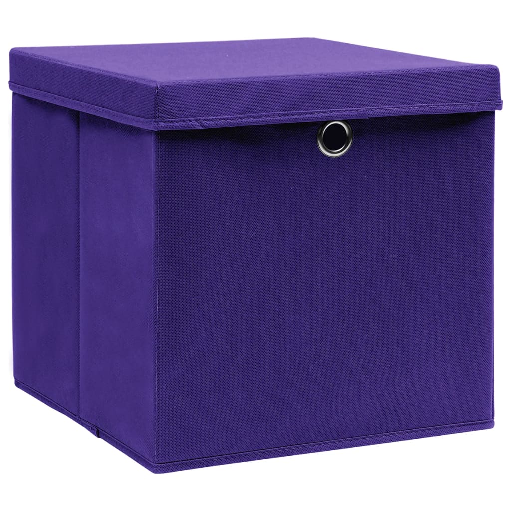 Vidaxl opbevaringsbokse med låg 4 stk 28x28x28 cm lilla
