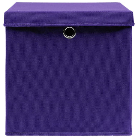 Vidaxl opbevaringsbokse med låg 4 stk 28x28x28 cm lilla