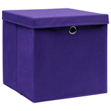 Vidaxl opbevaringsbokse med låg 10 St 28x28x28 cm lilla