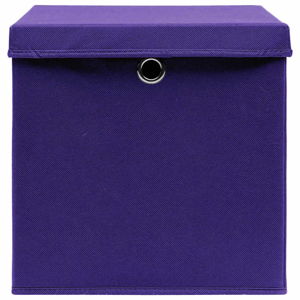 Vidaxl opbevaringsbokse med låg 10 St 28x28x28 cm lilla