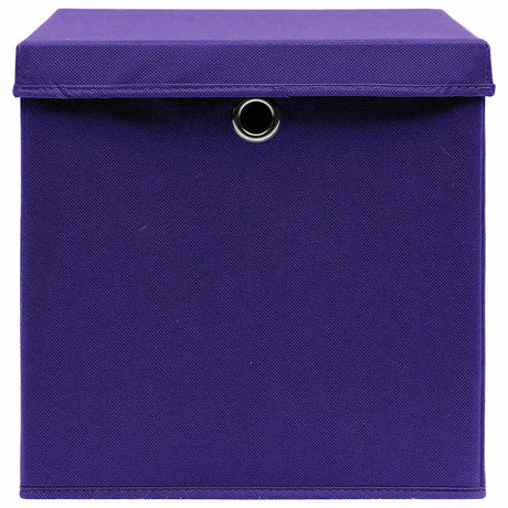 Vidaxl opbevaringsbokse med låg 10 St 28x28x28 cm lilla