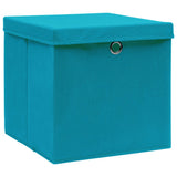 Vidaxl opbevaringsbokse med låg 4 stk 28x28x28 cm babyblå