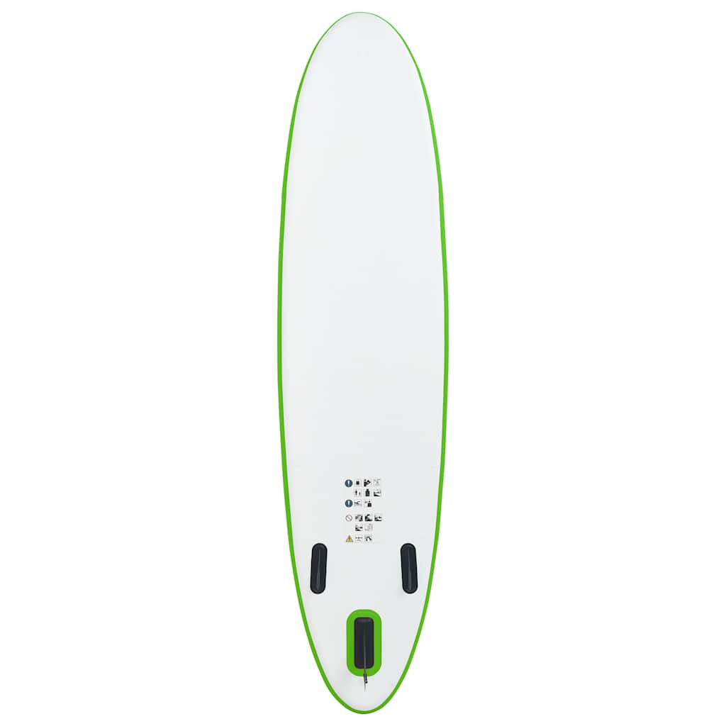 Vidaxl Stand Up Paddleboard Set Oppustelig grøn og hvid