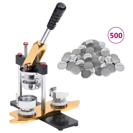 VidaXL knapmaskine roterende stanse med 500 stk knapdele 58 mm