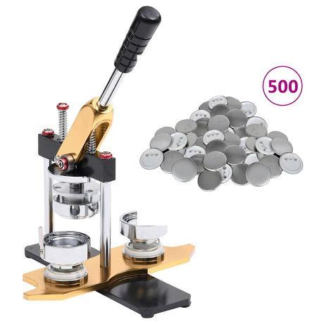 VidaXL knapmaskine roterende stanse med 500 stk knapdele 44 mm