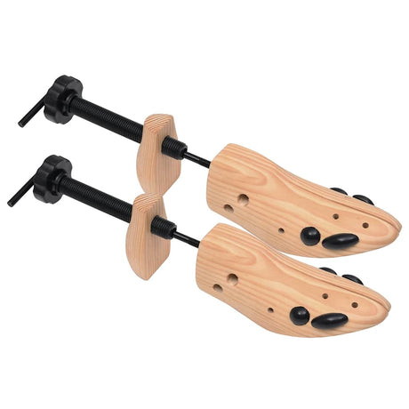 Vidaxl Shoe Spingdners 2 par størrelse 36-40 Solid fyrretræ