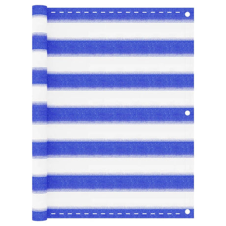 Vidaxl balkonskærm 75x500 cm HDPE blå og hvid