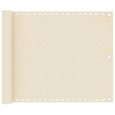 Vidaxl balkonscherm 75x600 cm hdpe crèmekleurig