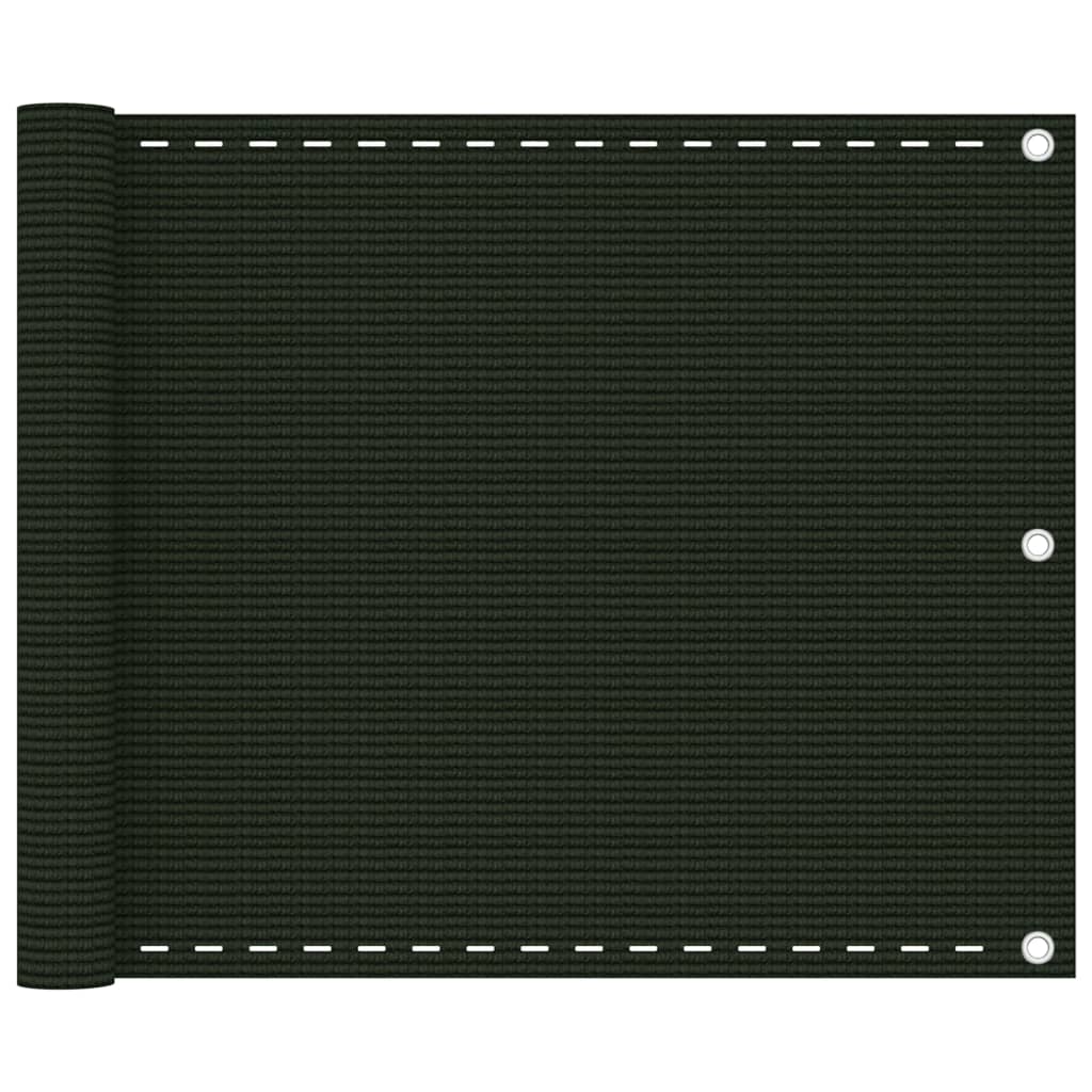 Vidaxl balkonskærm 75x600 cm HDPE Donkergroen