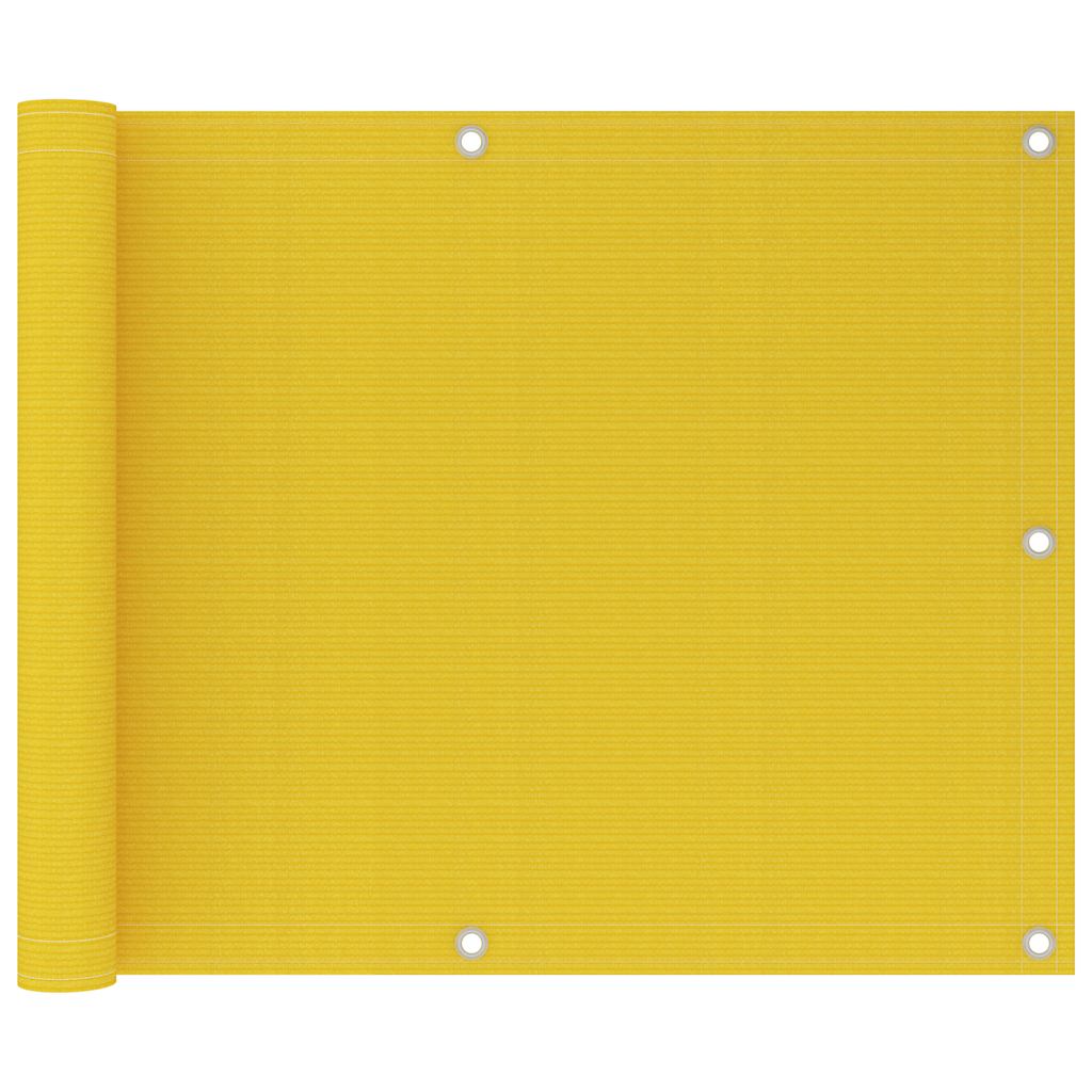 Vidaxl balkonskærm 75x600 cm HDPE gul