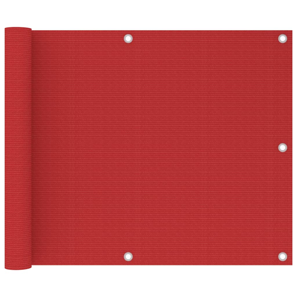 Vidaxl balkonskærm 75x600 cm HDPE rød