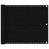 Vidaxl balkonskærm 75x500 cm HDPE sort