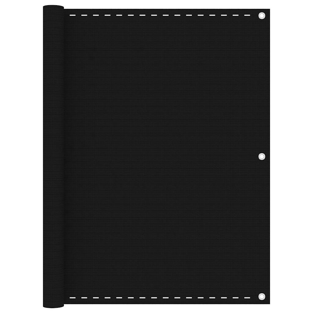 Vidaxl balkonskærm 120x400 cm HDPE sort