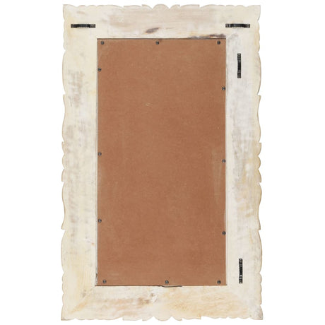 VidaXL spejl 80x50 cm massivt mangotræ hvid