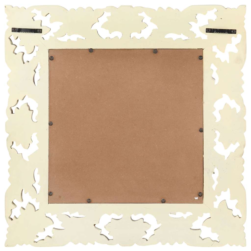 Vidaxl Mirror Hand -Cut 50x50 cm Solid Mango Wood White