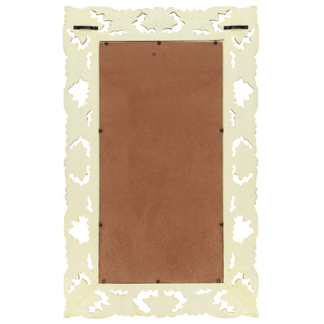 Vidaxl Mirror Hand -Cut 80x50 cm Solid Mangowood White
