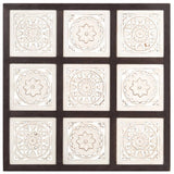 Vidaxl Wall Panel Hand -Cut 60x60x1,5 cm MDF Brun og hvid