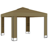 Vidaxl prieel met dubbel dak 180 g m² 3x3x2,7 m taupe