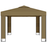 Vidaxl prieel met dubbel dak 180 g m² 3x3x2,7 m taupe