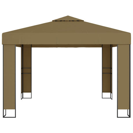 Vidaxl prieel met dubbel dak 180 g m² 3x3x2,7 m taupe