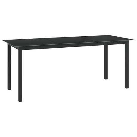 Vidaxl tuintafel 190x90x74 cm aluminium en glas zwart