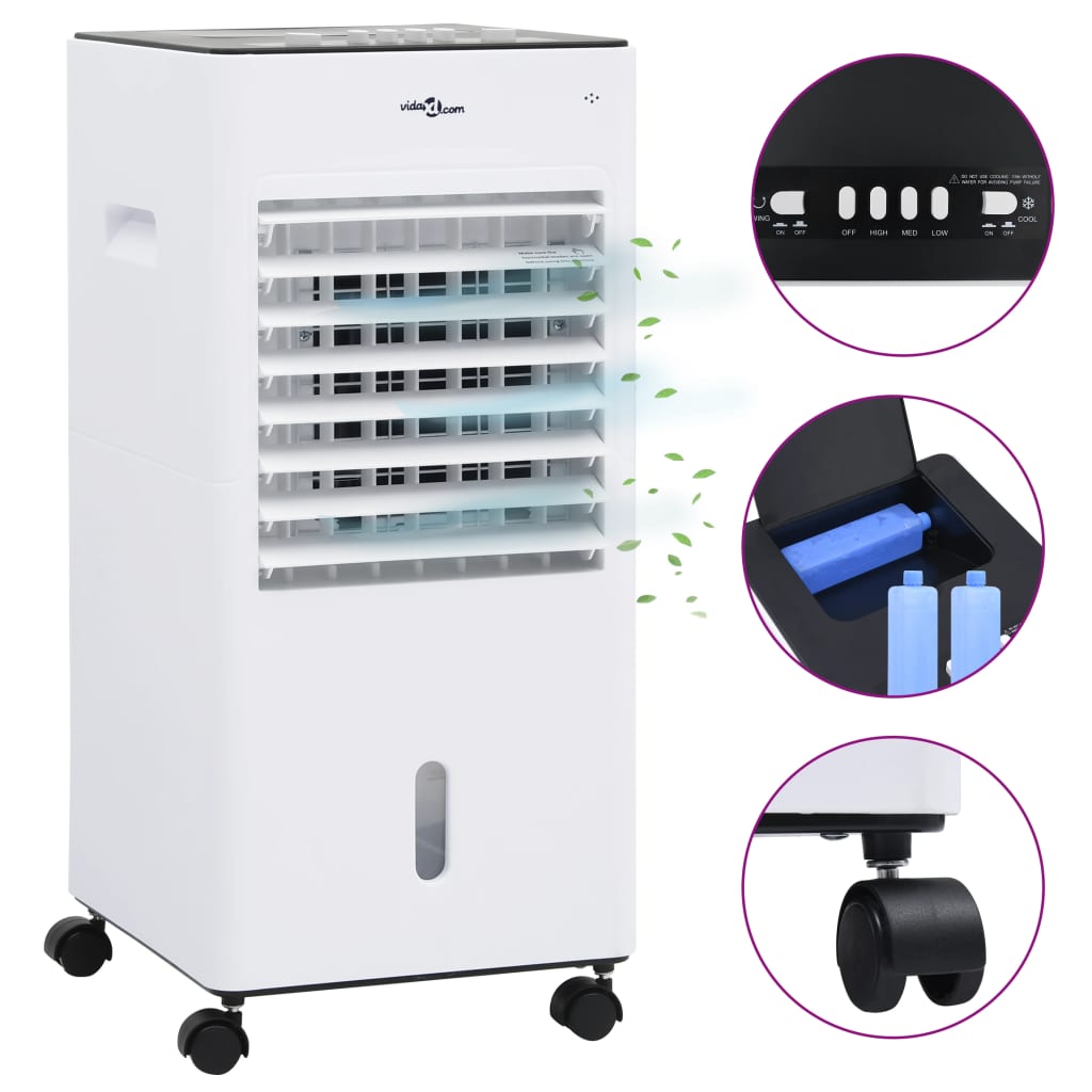 Vidaxl Air Cooler Mobile 3-in-15 W 61x31x27 cm hvid og sort
