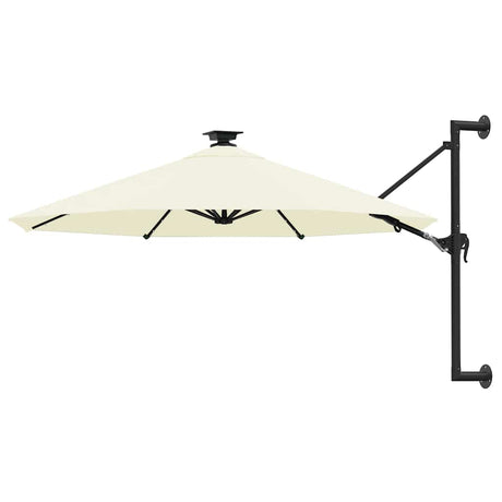 Vidaxl vægparasol med LED'er 300 cm sand -farvet
