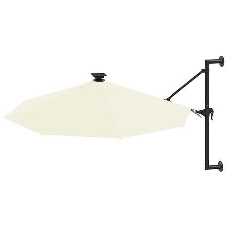 Vidaxl vægparasol med LED'er 300 cm sand -farvet
