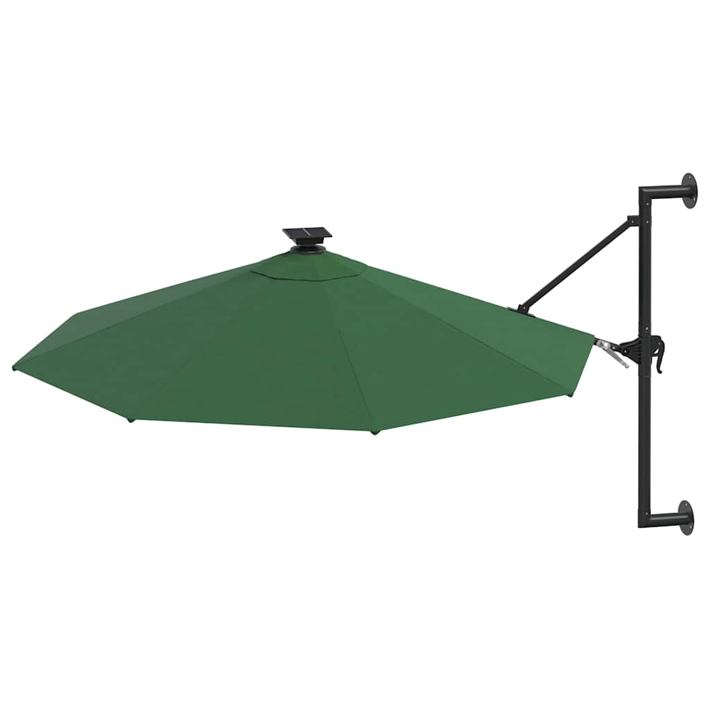 Vidaxl vægparasol med LED'er 300 cm grøn